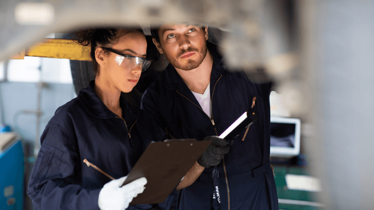 Apprentices working on site